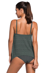 Full Size Spaghetti Strap Scoop Neck Tankini Set