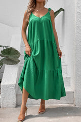 Tie-Shoulder Tiered Maxi Dress